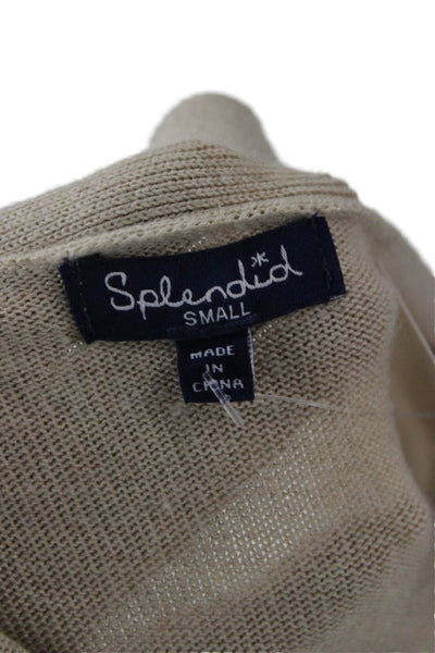 Splendid Unisex Beige Cashmere Blend Cardigan Long Sleeve Size S