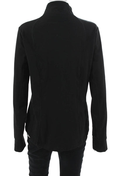 All Access Women Windbreaker Jacket Black High Neck Zip Long Sleeve Size M