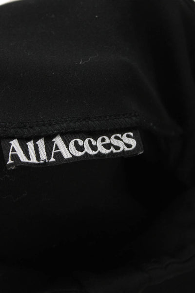 All Access Women Windbreaker Jacket Black High Neck Zip Long Sleeve Size M