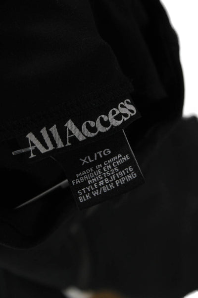 All Access Womens Windbreaker Jacket Black High Neck Zip Long Sleeve Size XL