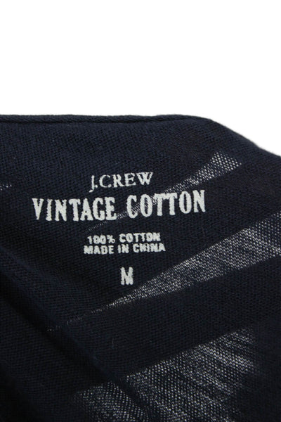 J Crew Women Basic V-Neck Dark Blue Cotton Short Sleeve T-Shirt Size M