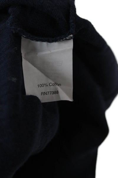 J Crew Women Basic V-Neck Dark Blue Cotton Short Sleeve T-Shirt Size M