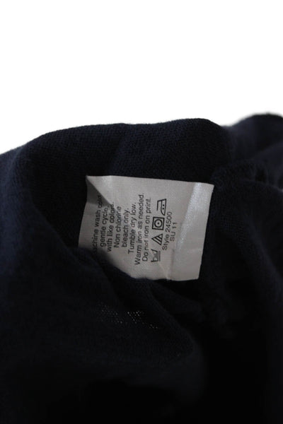 J Crew Women Basic V-Neck Dark Blue Cotton Short Sleeve T-Shirt Size M