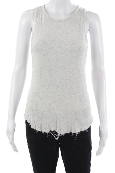 Vince Women Basic Sleeveless Crew Neck Tank Gray Pima Cotton Modal Size M
