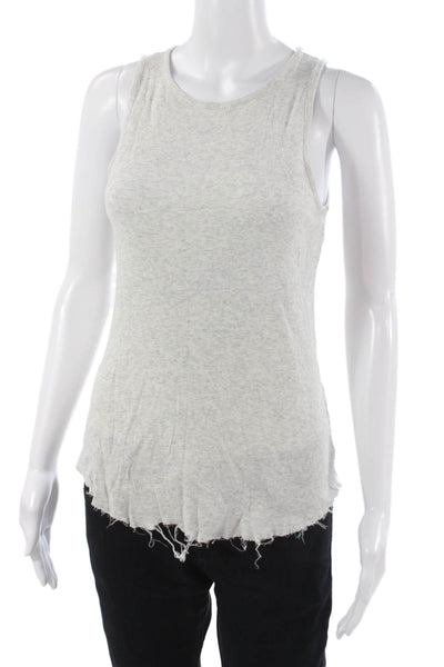 Vince Women Basic Sleeveless Crew Neck Tank Gray Pima Cotton Modal Size M