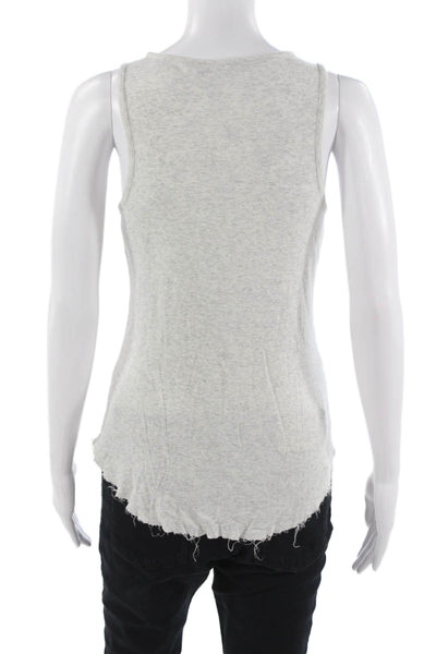Vince Women Basic Sleeveless Crew Neck Tank Gray Pima Cotton Modal Size M