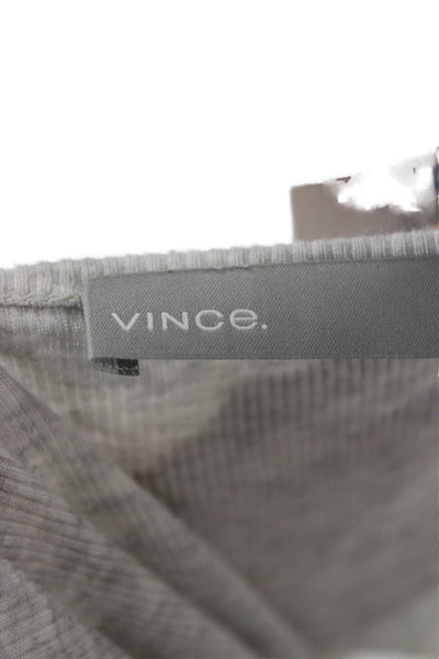 Vince Women Basic Sleeveless Crew Neck Tank Gray Pima Cotton Modal Size M