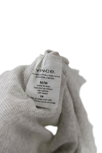 Vince Women Basic Sleeveless Crew Neck Tank Gray Pima Cotton Modal Size M
