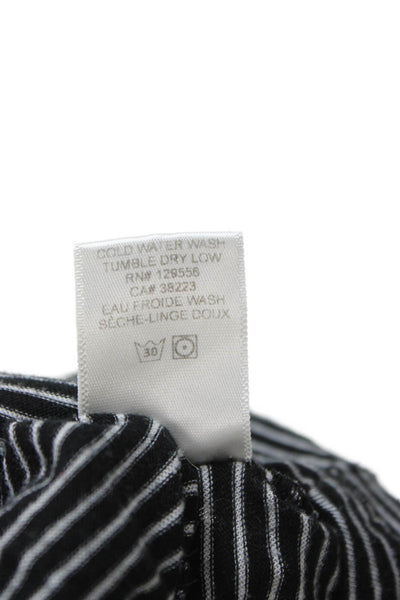 SOL ANGELES Women Black Striped Cotton Jersey Tee Quotes Size M