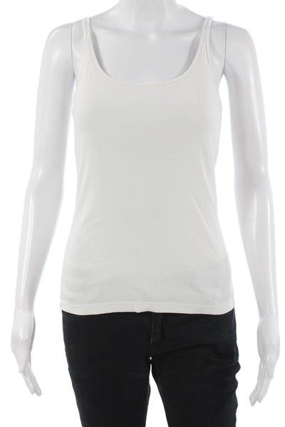 J Crew Womens Basic Camisole White 100% Cotton Round Neck Size M