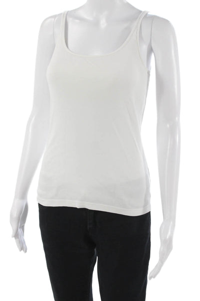 J Crew Womens Basic Camisole White 100% Cotton Round Neck Size M