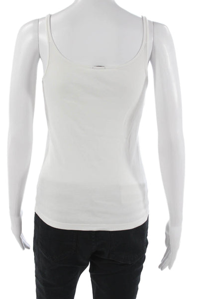 J Crew Womens Basic Camisole White 100% Cotton Round Neck Size M