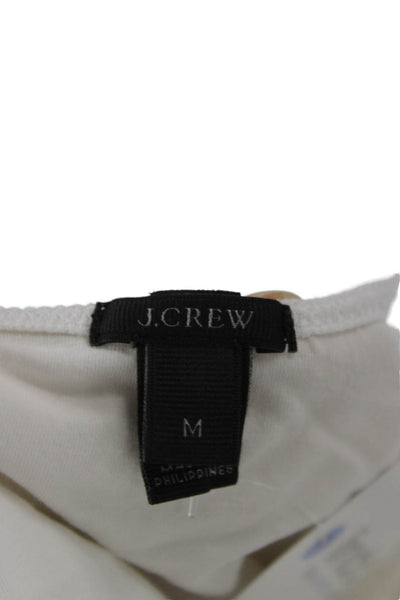 J Crew Womens Basic Camisole White 100% Cotton Round Neck Size M