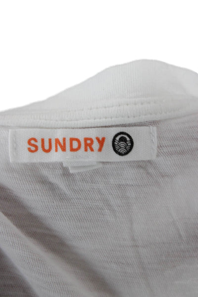 Sundry Women Basic White Pima Cotton Round Neck Short Sleeve T-Shirt Size 1