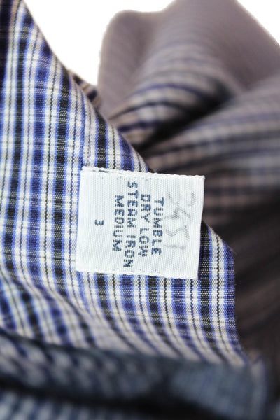 Polo Ralph Lauren Mens Button Front Collared Plaid Shirt Navy White Size XL