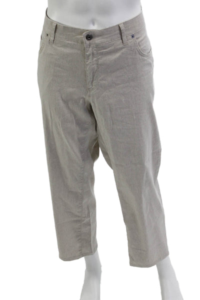 Brax Feel Good Mens Cropped Beige Linen Cotton Pants Size 38