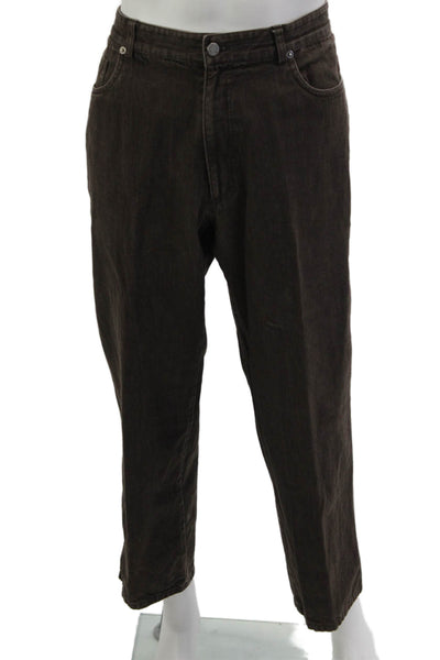 Bernard Zins Mens Cropped Brown Jeans Size 38