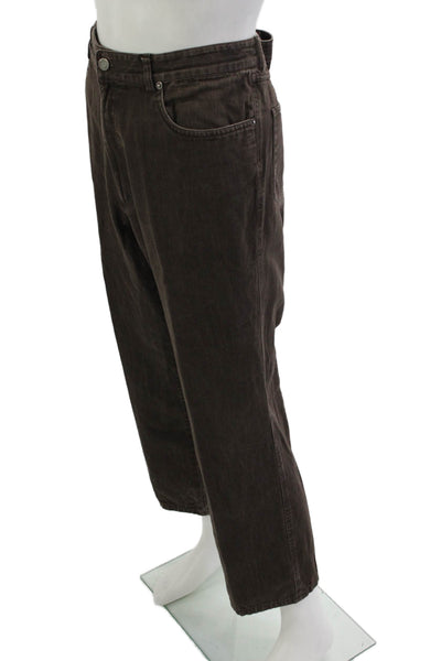 Bernard Zins Mens Cropped Brown Jeans Size 38