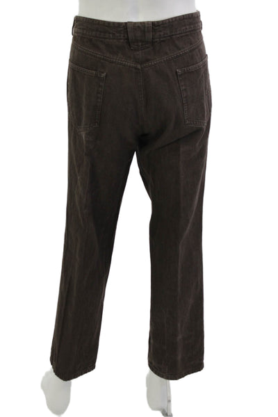 Bernard Zins Mens Cropped Brown Jeans Size 38