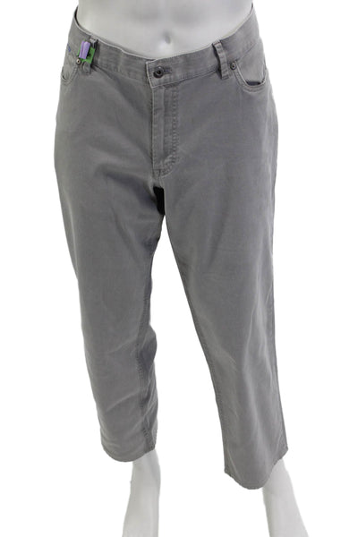Hiltl Mens Cropped Chino Pants Gray Button Size 38