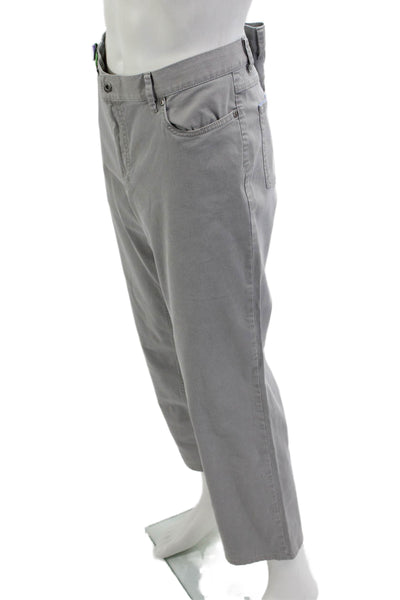 Hiltl Mens Cropped Chino Pants Gray Button Size 38