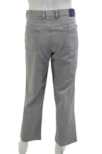 Hiltl Mens Cropped Chino Pants Gray Button Size 38