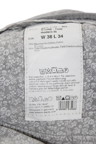 Alberto Mens Chino Pants Gray Big & Tall Size 38