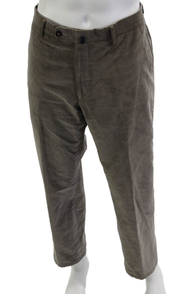 Cinquantaquattro Mens Ankle Cropped Brown Cotton Pants Size 56