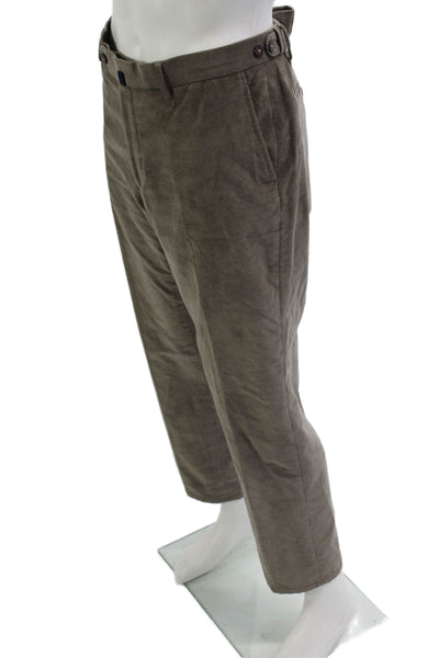 Cinquantaquattro Mens Ankle Cropped Brown Cotton Pants Size 56