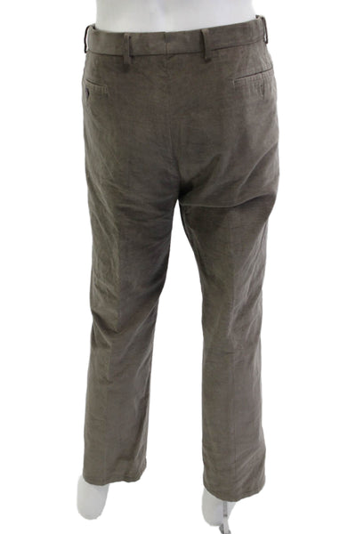 Cinquantaquattro Mens Ankle Cropped Brown Cotton Pants Size 56