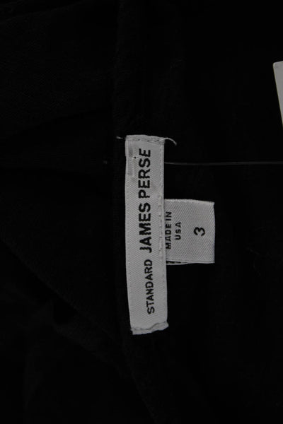 Standard James Perse Women Black Basic V-Neck Short Sleeve T-Shirt Cotton Size 3
