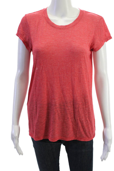 Michael Stars Womens Red Basic T-Shirt Crew Neck Short Sleeve Size One Size