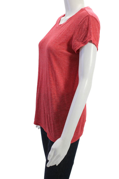 Michael Stars Womens Red Basic T-Shirt Crew Neck Short Sleeve Size One Size