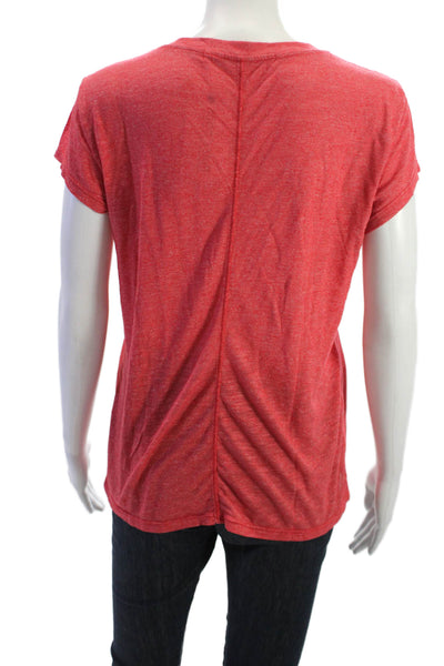 Michael Stars Womens Red Basic T-Shirt Crew Neck Short Sleeve Size One Size