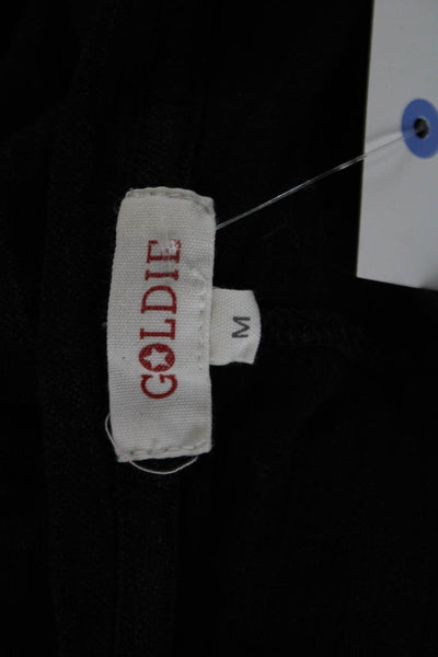 Goldie Womens Basic T-Shirt Black 100% Pima Cotton V-Neck Short Sleeve Size M