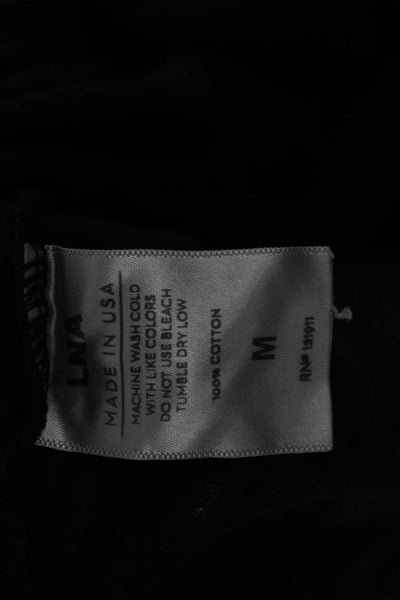 LNA Womens Black Basic Crew Neck Short Sleeve 100% Cotton T-Shirt Size M