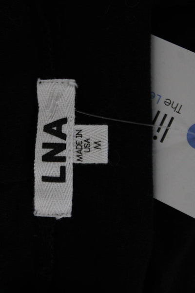 LNA Womens Black Basic Crew Neck Short Sleeve 100% Cotton T-Shirt Size M