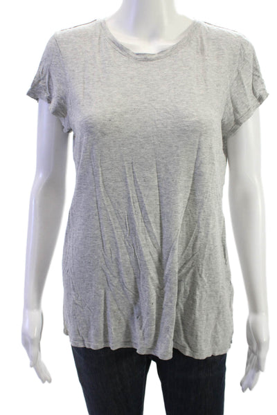 Vince Women Basic Cotton Blend Gray Crew Neck Short Sleeve T-Shirt Size L