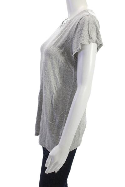 Vince Women Basic Cotton Blend Gray Crew Neck Short Sleeve T-Shirt Size L