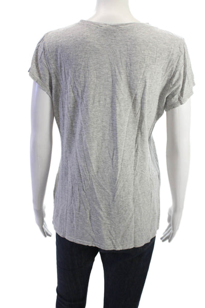 Vince Women Basic Cotton Blend Gray Crew Neck Short Sleeve T-Shirt Size L