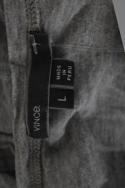Vince Women Basic Cotton Blend Gray Crew Neck Short Sleeve T-Shirt Size L
