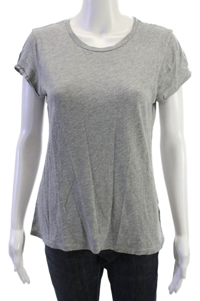 Goldie Women Basic Gray Pima Cotton Crew Neck Short Sleeve T-Shirt Size M
