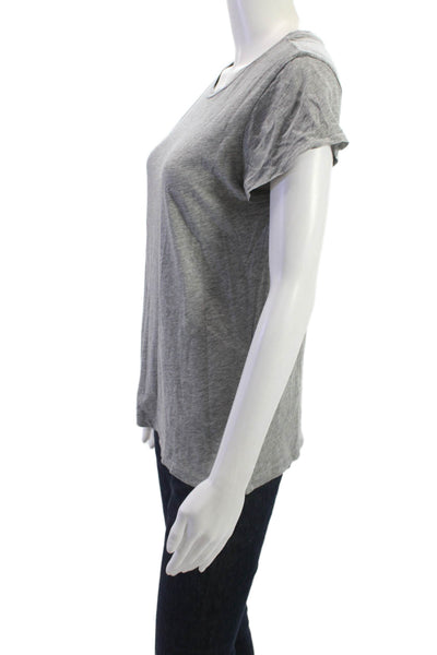 Goldie Women Basic Gray Pima Cotton Crew Neck Short Sleeve T-Shirt Size M