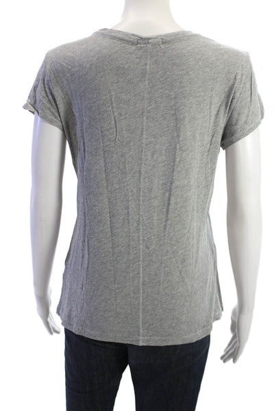 Goldie Women Basic Gray Pima Cotton Crew Neck Short Sleeve T-Shirt Size M