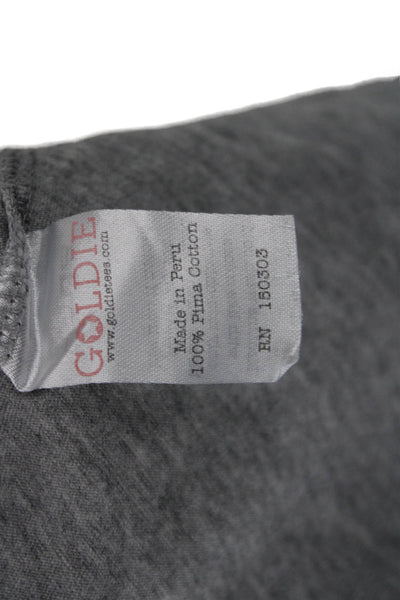 Goldie Women Basic Gray Pima Cotton Crew Neck Short Sleeve T-Shirt Size M