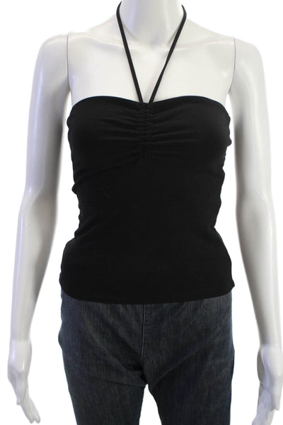 TNA Womens Black Basic Tank 96% Cotton Stretch Sleeveless Size S
