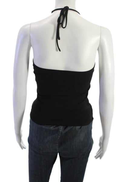 TNA Womens Black Basic Tank 96% Cotton Stretch Sleeveless Size S