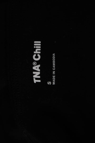 TNA Womens Black Basic Tank 96% Cotton Stretch Sleeveless Size S