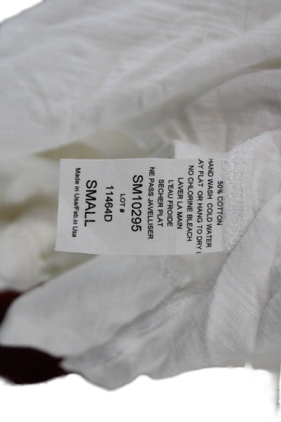 Elan Womens Bohemian Round Neck Long Sleeve White Top Cotton Modal Size S
