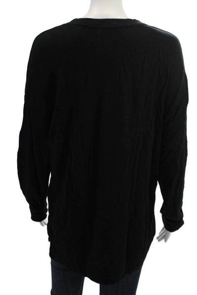 Sundry Women Basic Black Stars Long Sleeve T-Shirt Size 3